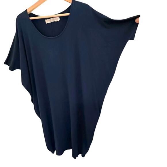 Salt Liko Hawaii Batwing  Short Sleeve Dress Sz L Dark Blue Resort Laganlook - Picture 3 of 8